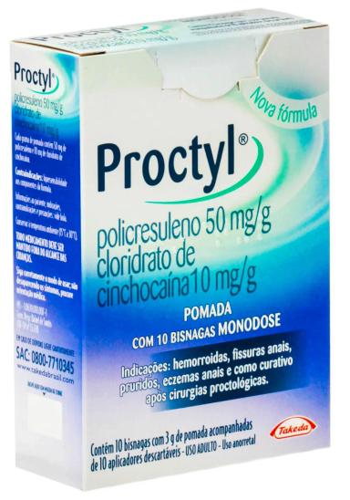 Pomada para Hemorroidas Proctyl 50mg/g + 10mg/g 10 Bisnagas de 30g + 10 Aplicações