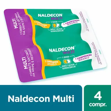 Naldecon Multi Paracetamol 800mg + Cloridrato Fenillefrina 20mg 4 comprimidos