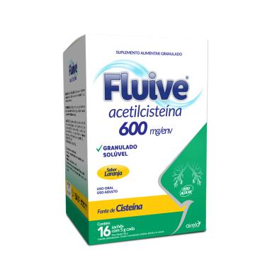 Fluive 600mg Sabor Laranja 16 sachês com 5g cada