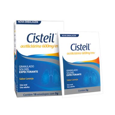Cisteil 600mg Granulado Solúvel Expectorante 16 envelopes com 5g cada