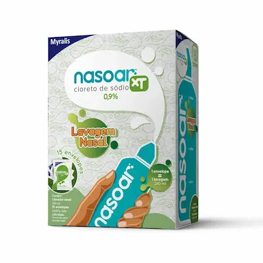 Nasoar XT 0,9% 15 Envelopes + Lavador Nasal 240ml