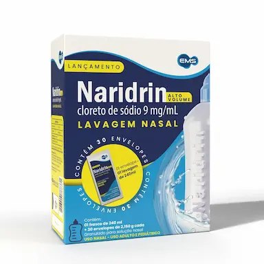 Naridrin Alto Volume Cloreto de Sódio 9mg/ml 30 envelopes + Frasco 240ml