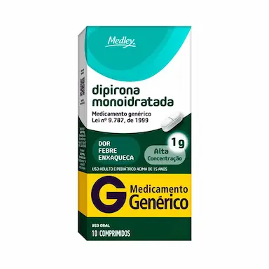Dipirona Monohidratada 1g 10 Comprimidos Medley Genérico