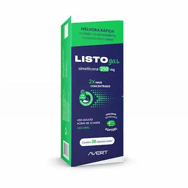 Listogas Simeticona 250mg 30 cápsulas