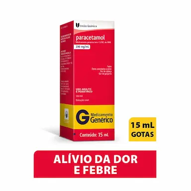 Paracetamol 200mg/ml Solução Oral 15ml União Química Genérico