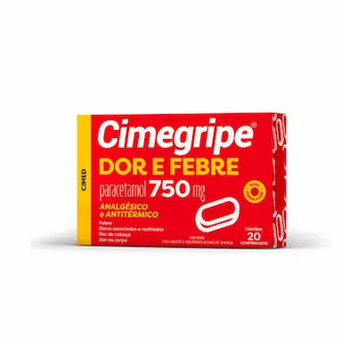 Cimegripe Dor e Febre Paracetamol 750mg 20 comprimidos