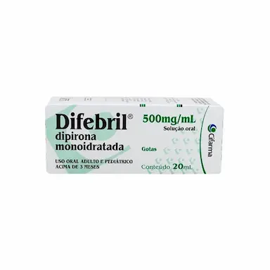 Difebril Dipirona Sódica 500mg/ml Solução Gotas 20ml