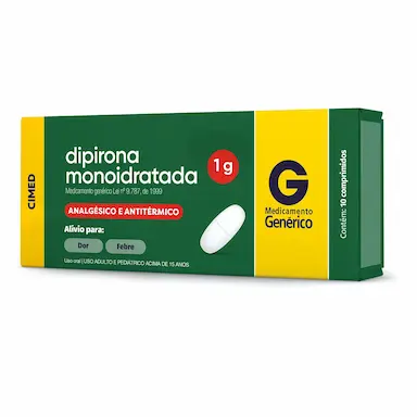 Dipirona Monoidratada 1g 10 comprimidos Cimed Genérico