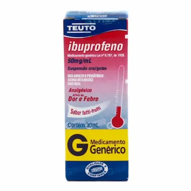 Ibuprofeno 50mg/ml Suspensão Oral 30ml Teuto Genérico