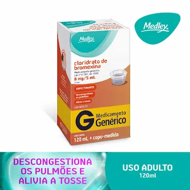 Cloridrato de Bromexina 8mg/5ml Xarope 120ml Medley Genérico