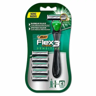 Aparelho de Barbear BIC Flex 3 Hybrid Sensitive + 5 cargas