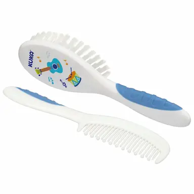 Kit Escova e Pente para Cabelo Soft Azul