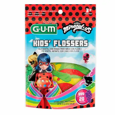 Fio Dental GUM Kid's Flossers Miraculous 20 unidades