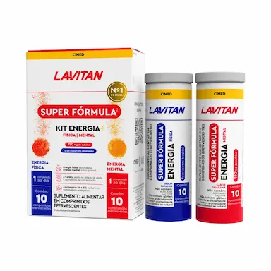 Kit Polivitamínico Lavitan Efervescente Energia Física e Mental 20 comprimidos