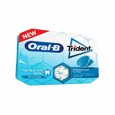 Goma de Mascar Trident Oral B Menta Sem Açúcar 10 unidades