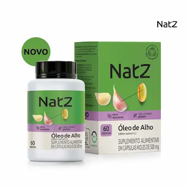 Óleo de Alho 500mg Natz 60 Cápsulas