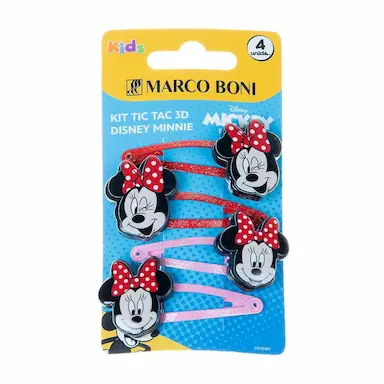 Kit Presilha Tic Tac 3D Disney Minnie Marco Boni 4 Unidades