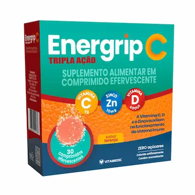 Vitamina C Efervescente Energrip C Tripla Ação 30 comprimidos