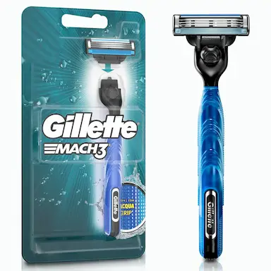 Aparelho de Barbear Gillette Mach3 Acqua Grip + 1 cartucho