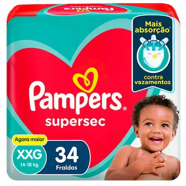 Fralda Pampers Supersec XXG 34 unidades