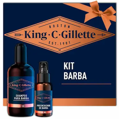 Kit King C. Gillette para Barba Shampoo 241ml + Sérum Preenchedor 50ml