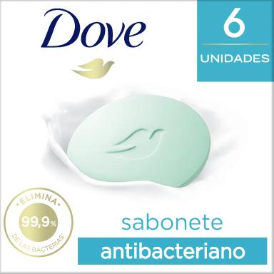 Kit Sabonete em Barra Antibacteriano Dove Cuida & Protege 90g 6 unidades