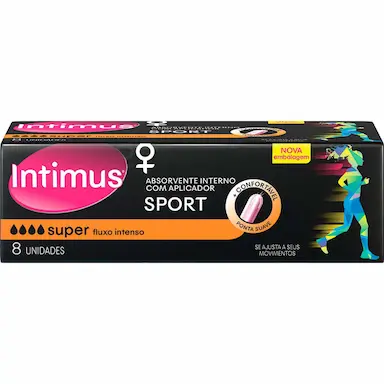 Absorvente Interno Intimus Sport Super com Aplicador 8 unidades