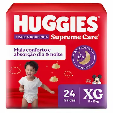 Fralda Calça Huggies Supreme Care Roupinha Disney Baby XG 24 unidades
