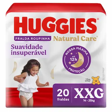 Fralda Calça Huggies Natural Care Roupinha Disney Baby Mega XXG 20 unidades