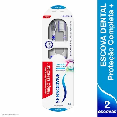 Kit Escova de Dente Sensodyne Proteção Completa+ Macia 2 unidades
