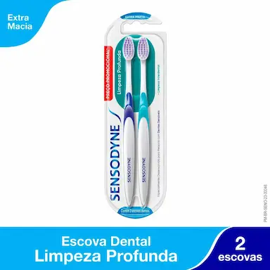 Kit Escova de Dente Sensodyne Limpeza Profunda Extra Macia 2 unidades