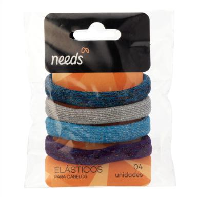 Elástico de Cabelo Needs Glitter Sortidas 4 Unidades