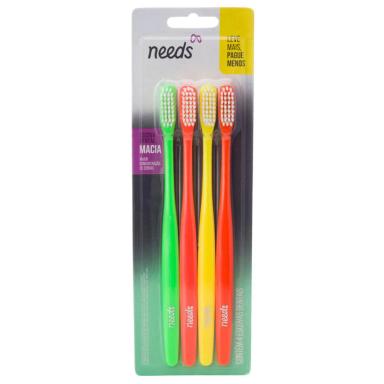 Escova de Dente Needs Macias 4 Unidades