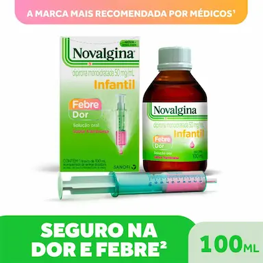 Novalgina Infantil Dipirona 50mg/ml Solução Oral 100ml + Seringa Dosadora