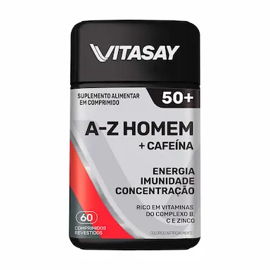 Polivitamínico Vitasay 50+ Homem A-Z + Cafeína 60 comprimidos
