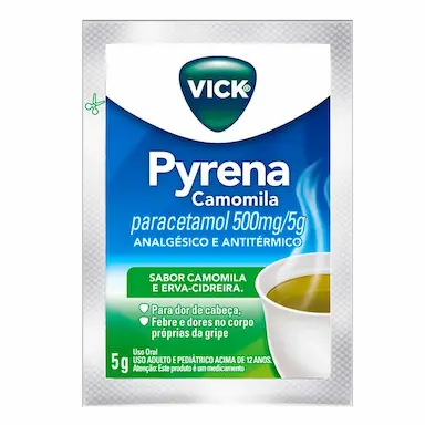 Vick Pyrena Paracetamol 500mg/5g Camomila e Erva-Cidreira Pó para Solução Oral 5g