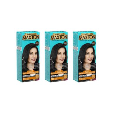 COLORAçAO MAXTON 1.01 PRETO CARVAO-KIT C/3UN