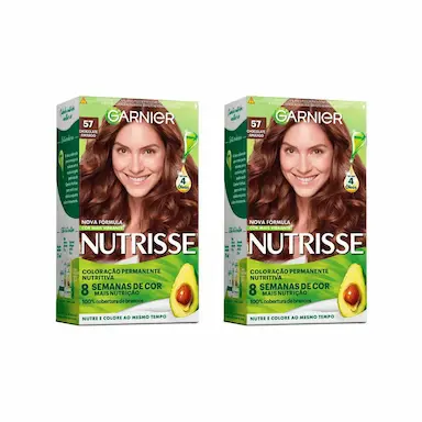 COLORAçAO NUTRISSE 57 CASTANHO CLARO DOURADO ACAJU - KIT C/ 2UN