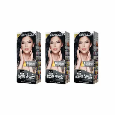 COLORAçAO PROBELLE SUPER BONITA 1.7 PRETO AZUL ESPECIAL - KIT C/ 3UN