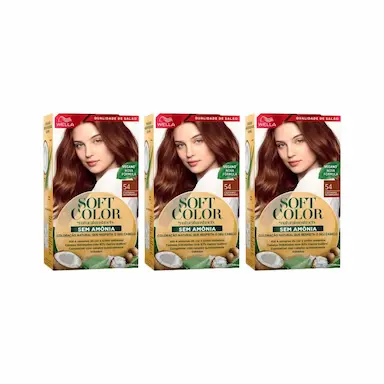 COLORAçAO SOFT COLOR 54 CASTANHO ACOBREADO-KIT C/3UN