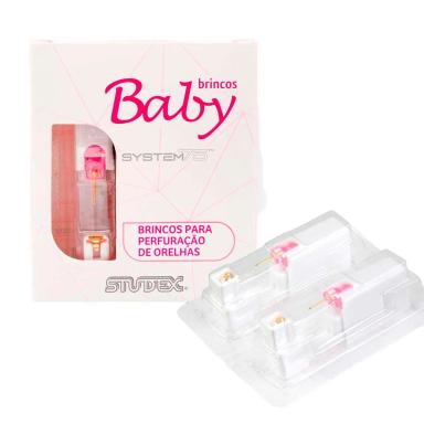 Brinco Infantil Antialérgico Studex Baby Cristal com 1 par