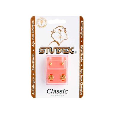 Brinco Antialérgico Studex Classic Bolinha Pequena Dourada 1 unidade