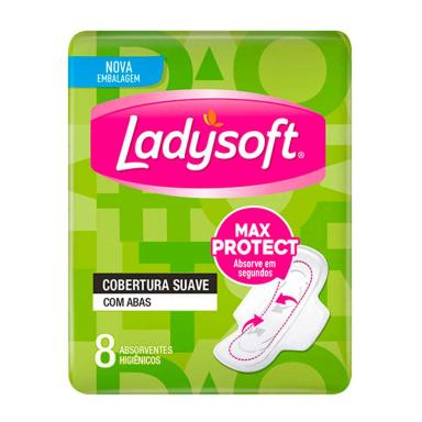 Absorvente Ladysoft Cobertura Suave com Abas 8 unidades