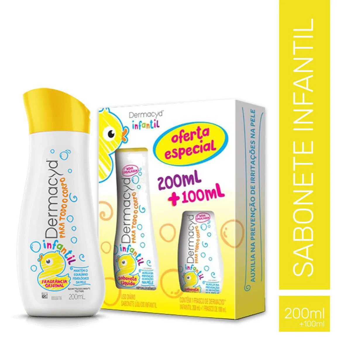 Kit Sabonete Líquido Dermacyd Infantil com 200ml + 100ml