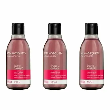 Oleo Rosa Mosqueta Farmax Capilar/corporal 100ml (kit C/03)