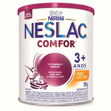 Composto Lácteo Neslac Comfor Zero Lactose Nestlé de 3 a 5 Anos 700g