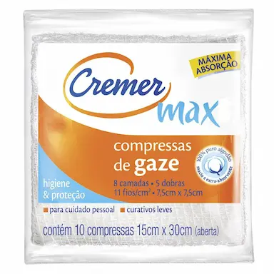 Compressas de Gaze Cremer Max com 10 unidades Loção Adstringente Actine Pele Acneica com 190ml 
