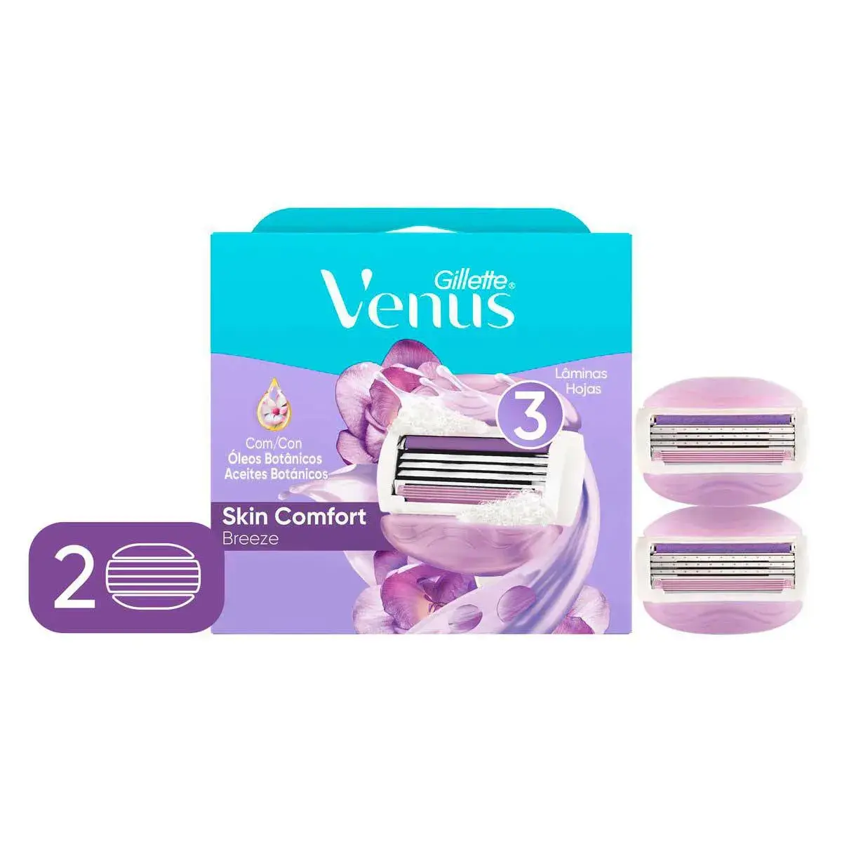 Carga para Aparelho de Depilar Gillette Venus Breeze com 2 unidades