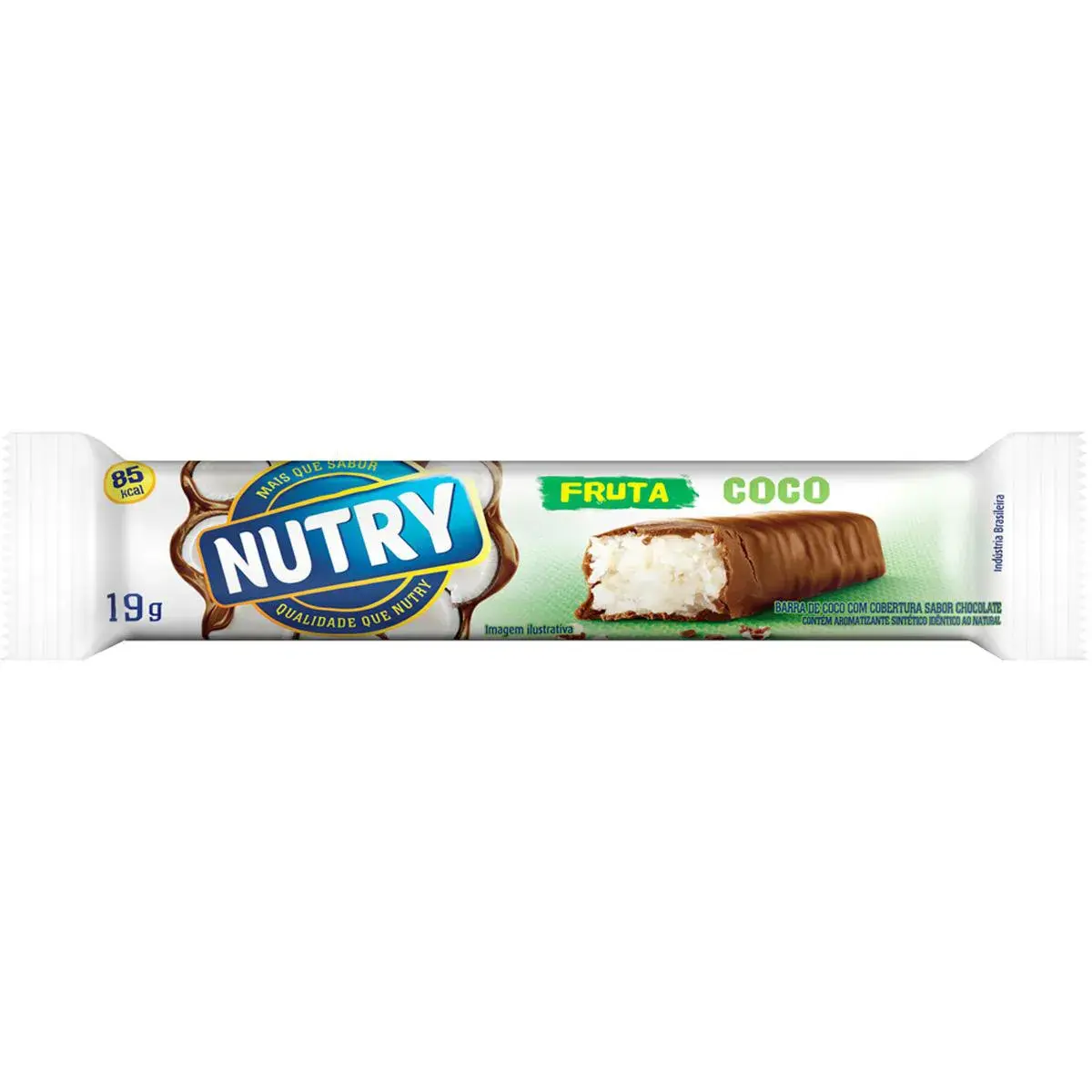 Barra de Fruta Nutry Sabor Chocolate com Recheio de Coco com 19g