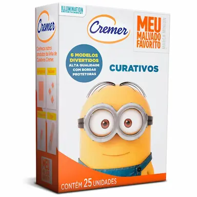 Curativo Infantil Cremer Minions Flexível com 25 unidades